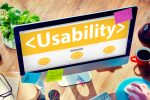 Computerbildschirm mit der Aufschrift ‚Usability‘.